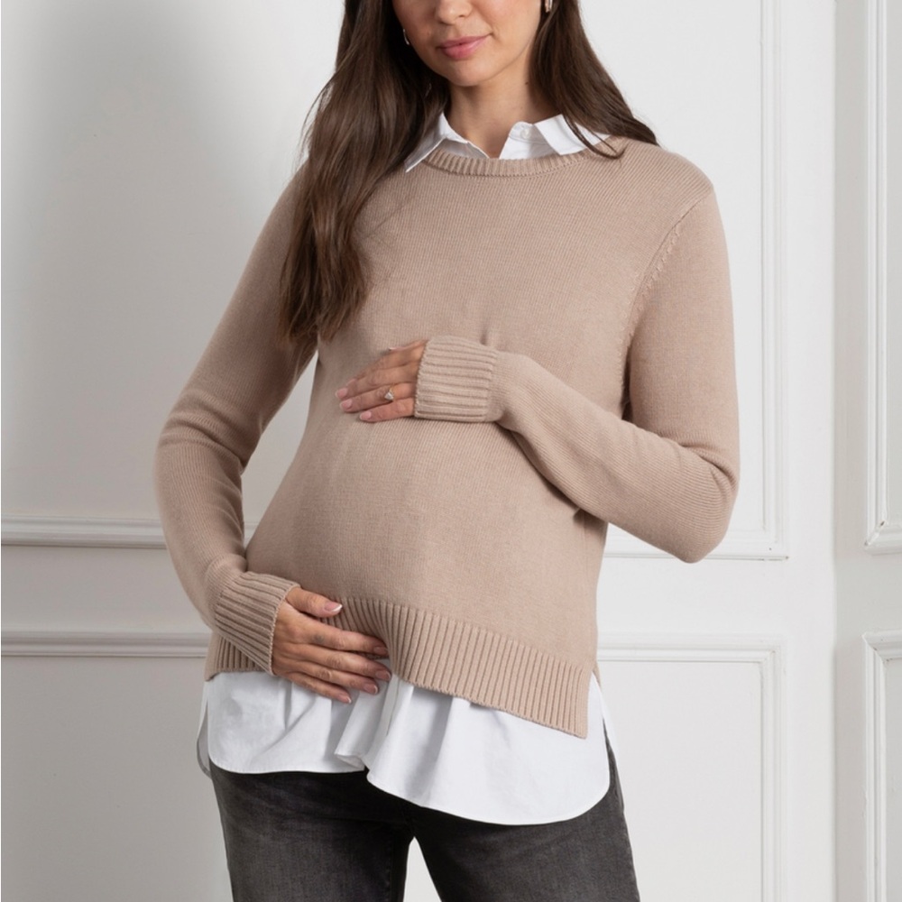 Seraphine beige nursing pumping workwear